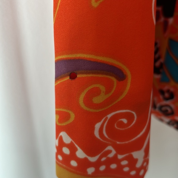 Vintage Bonwit Teller orange print dress appropriate size 4, small - Picture 3 of 5